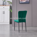 Sillas de comedor de terciopelo verde diamante para mesa de comedor